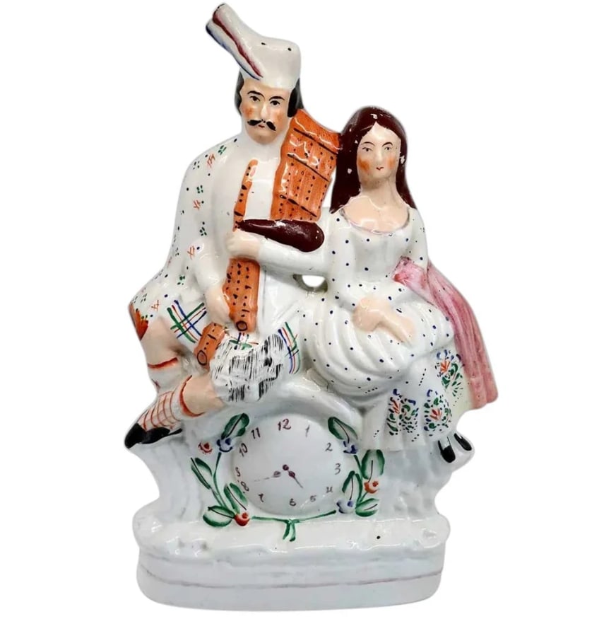 2 English Staffordshire Pottery Flatbacks, Highland Jessie and Romantic Couple (1 of 10)