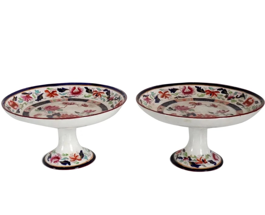 Pair of English William Brownfield & Sons Ironstone Pottery Tazzas 1880s (1 of 6)