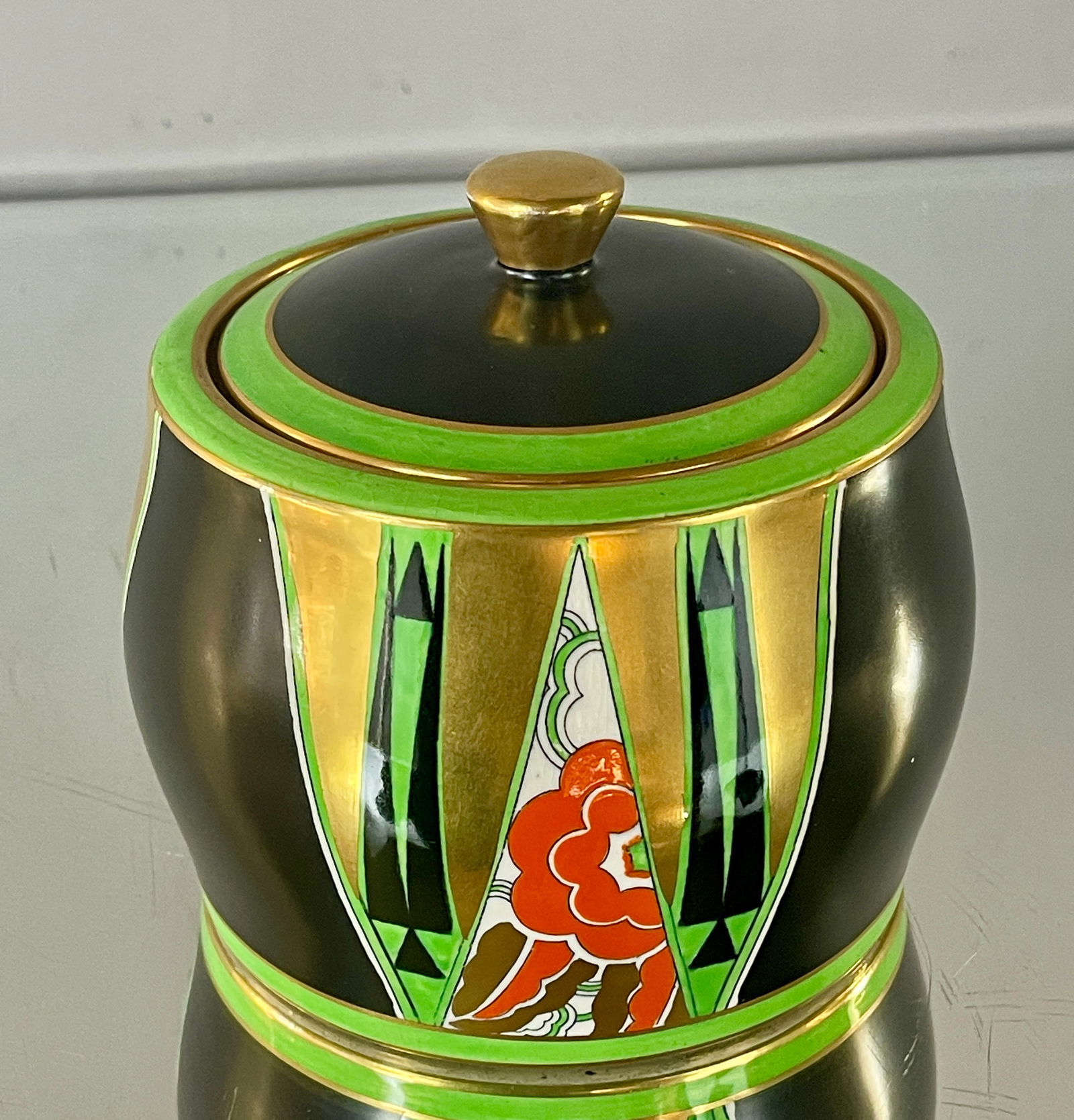 Crown Devon Vintage Art Deco Biscuit Jar (1 of 4)