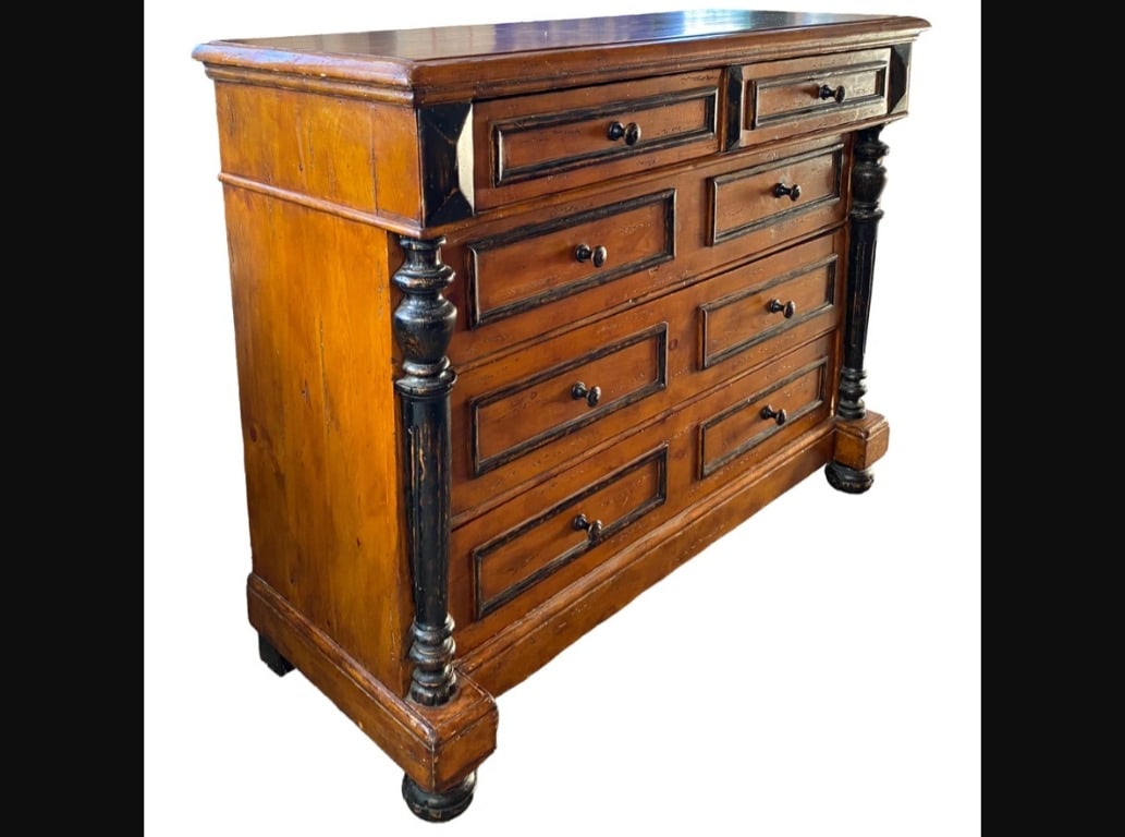 English Van Thiel & Co. Antique Style Pine Chest of Drawers (1 of 4)