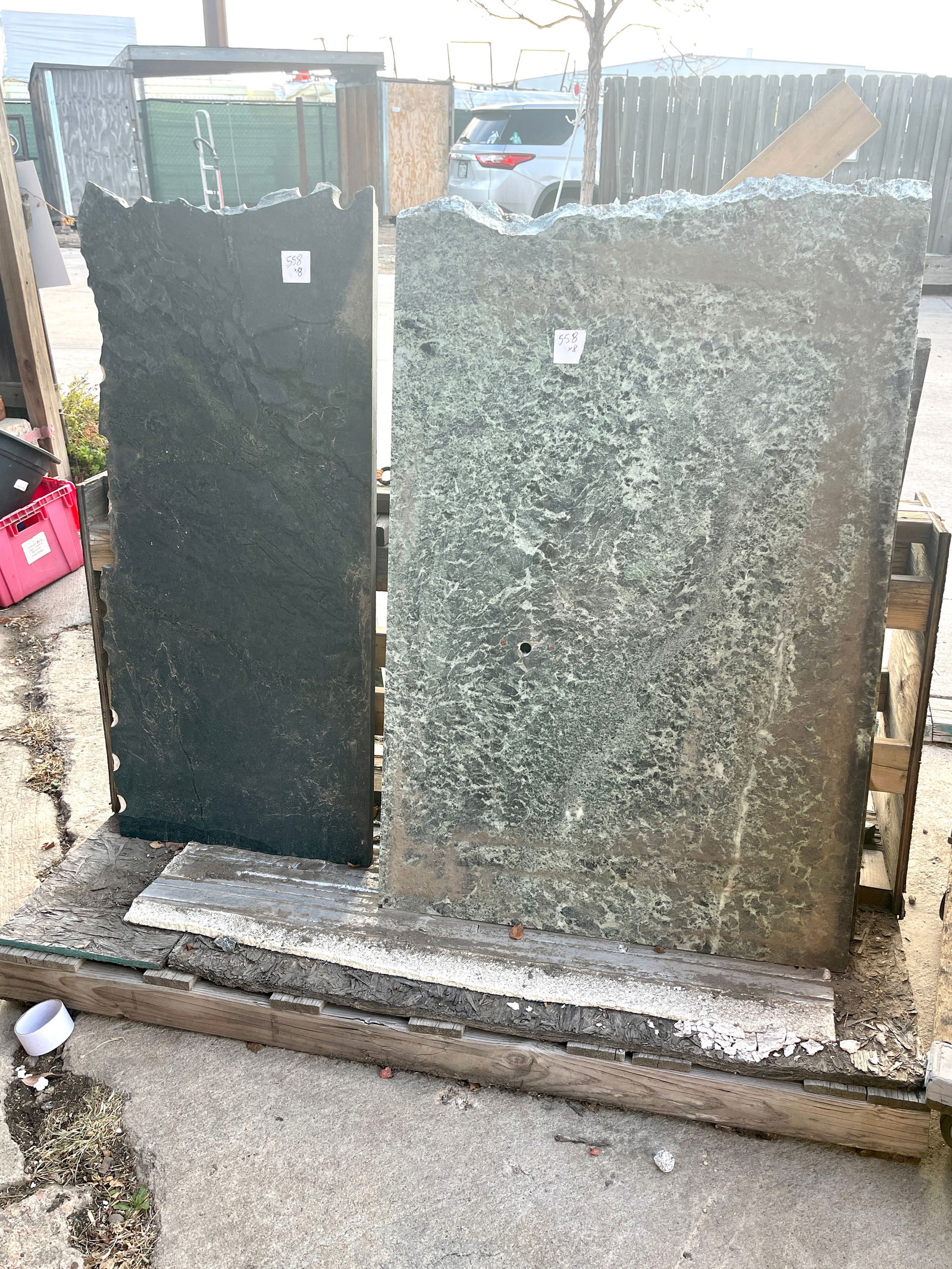 Eight Pieces of Green Marble: 48" - 32".