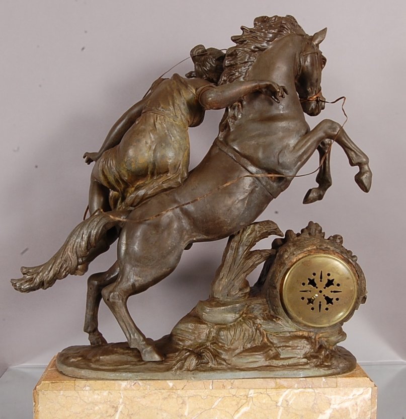 French Louis XVI style figural mantel clock - 2