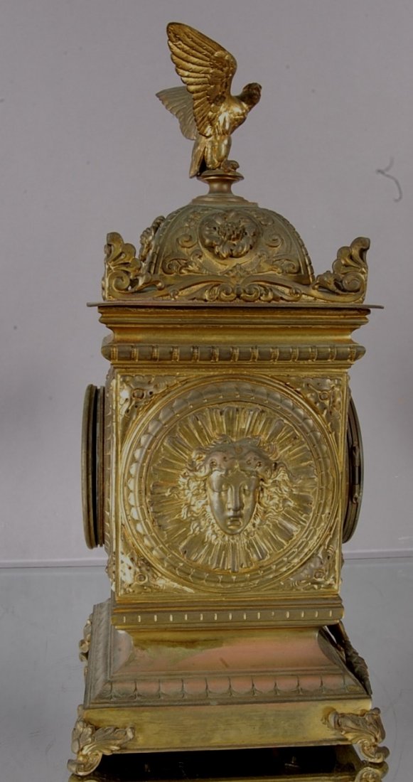French Louis XIV style bronze mantel clock - 2