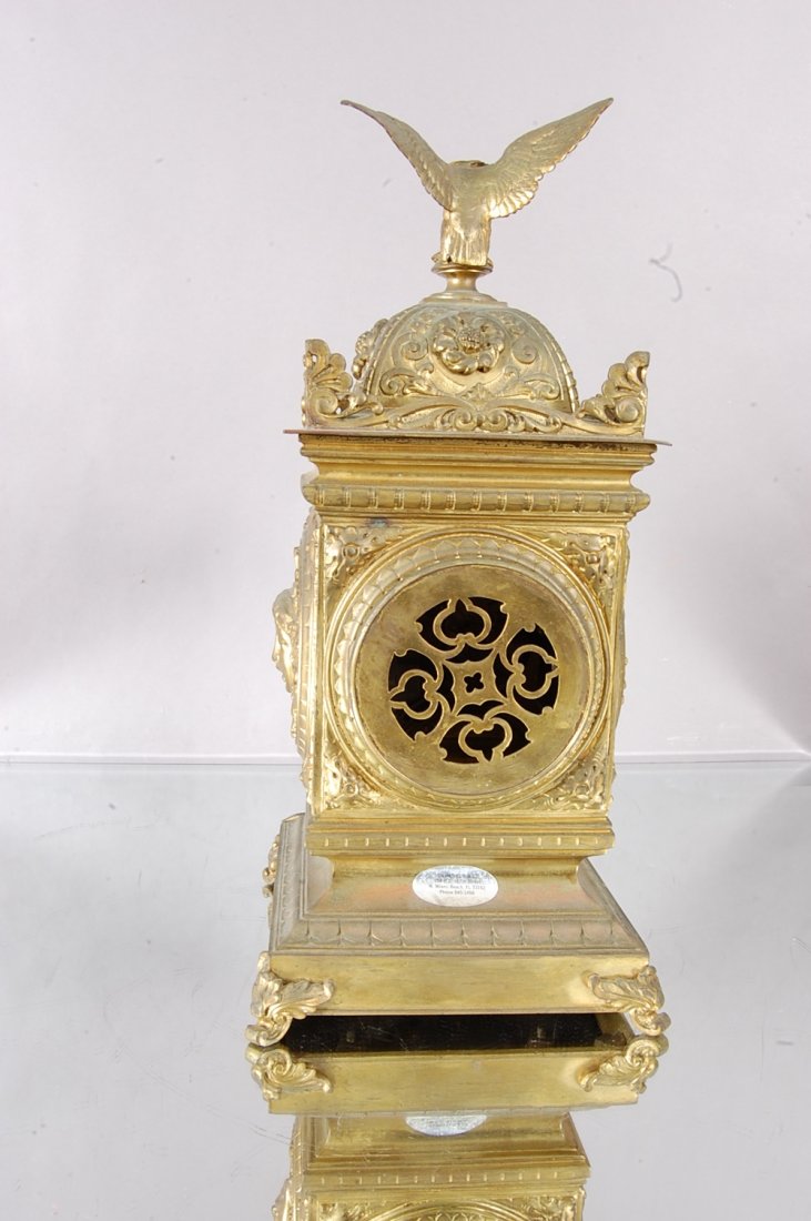 French Louis XIV style bronze mantel clock - 3