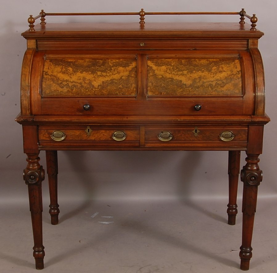 American Renaissance Victorian Walnut writing desk