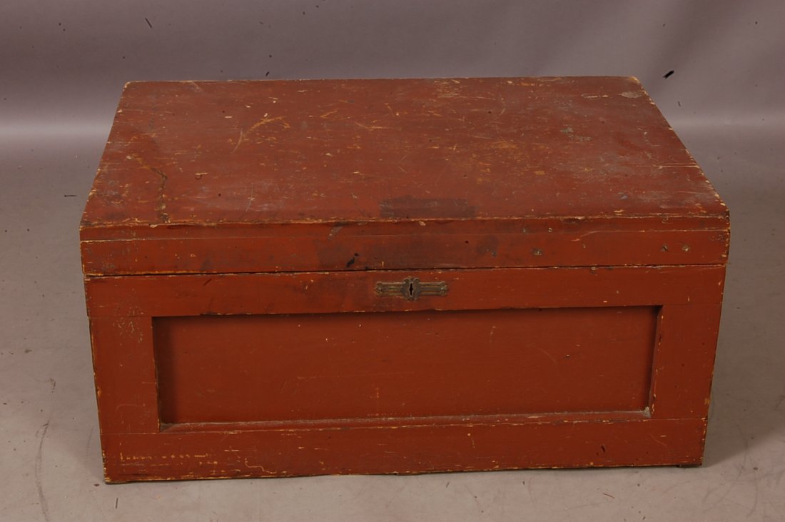 Carpenters tool box, cherry wood.: 15" t x 21" w x 32" w. Ca. 1880