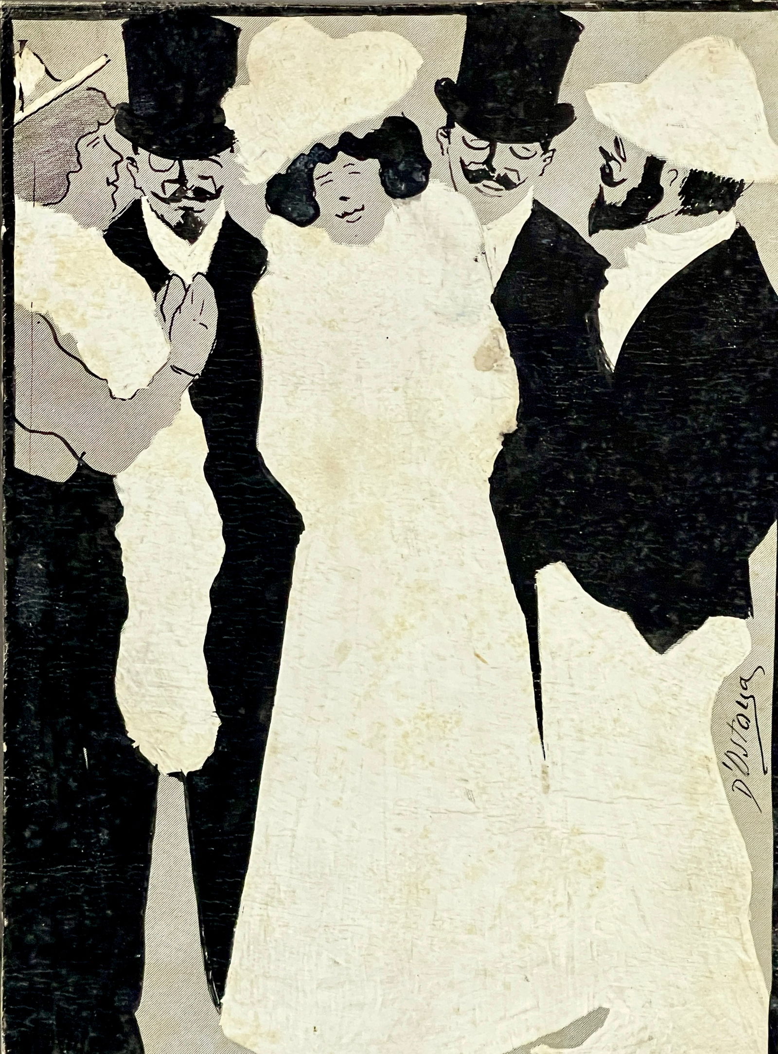 Paris Evening by D'Ostoisa: Framed, writing on back, MARKS: signed lower right DIMENSIONS: 7"-5" ORIGIN: Paris CIRCA: 1900.