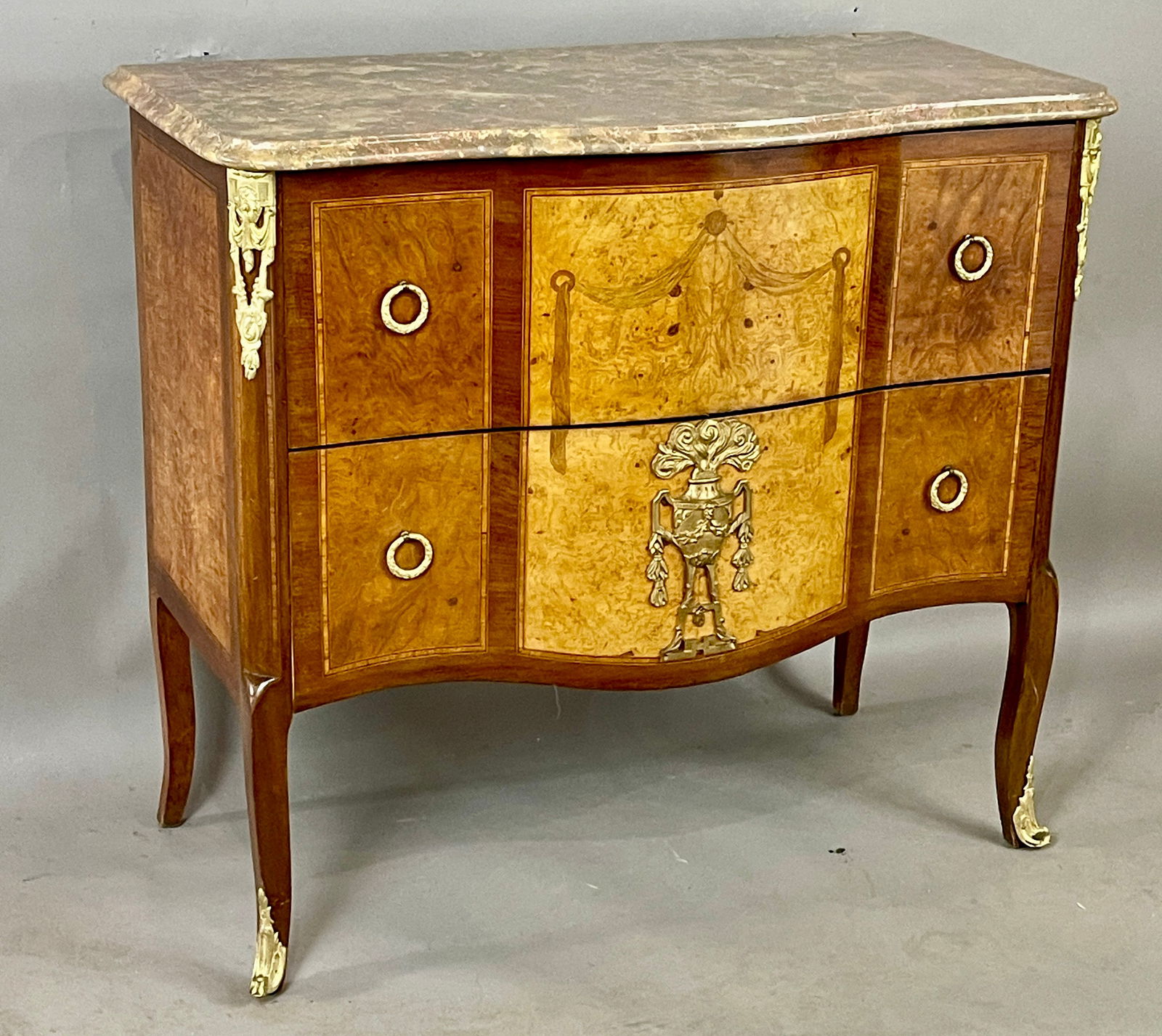 Fr. 19th Century Louis XV Style 2 Drawer Chest (1 of 4)