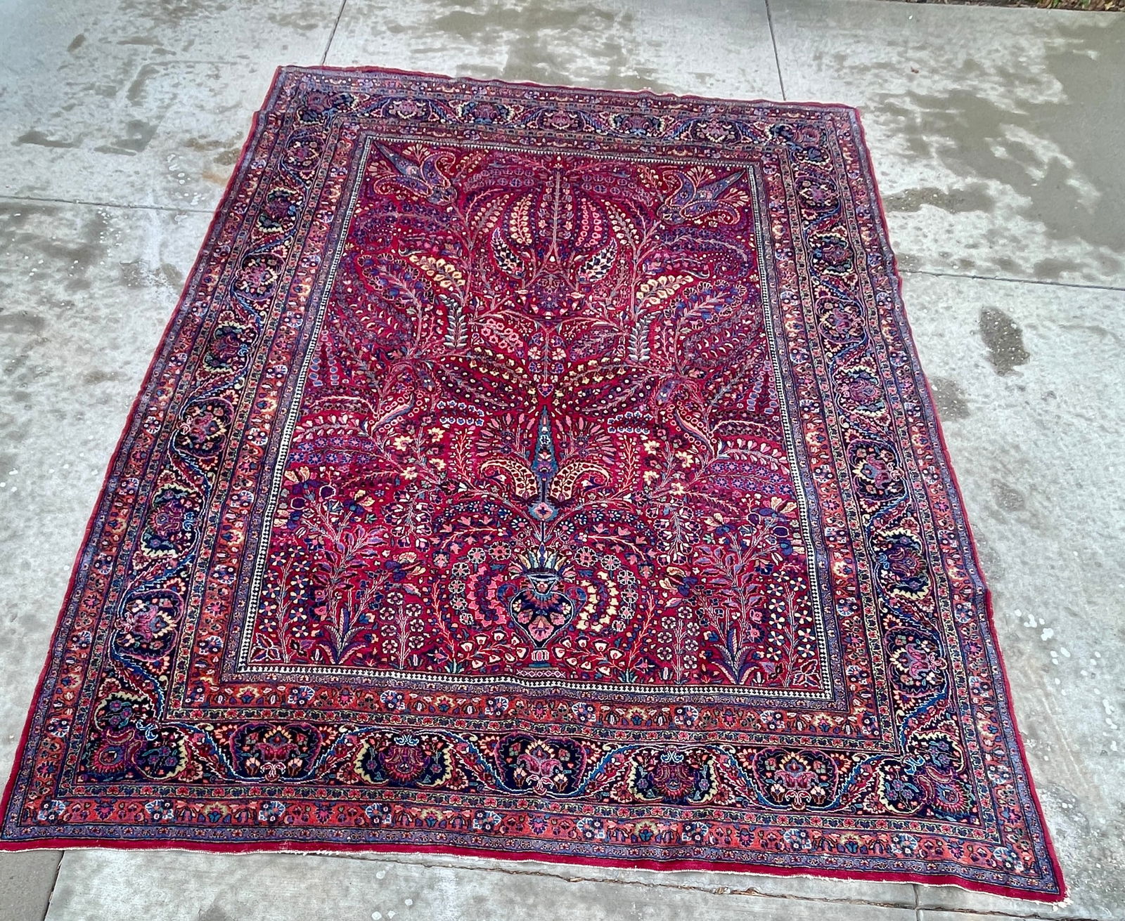 Palatial Antique Sarouk Hand Knotted Wool Carpet: The carpet has been professionally cleaned. DIMENSIONS: 10'1" x 13'2" ORIGIN: Iran CIRCA: 1920.