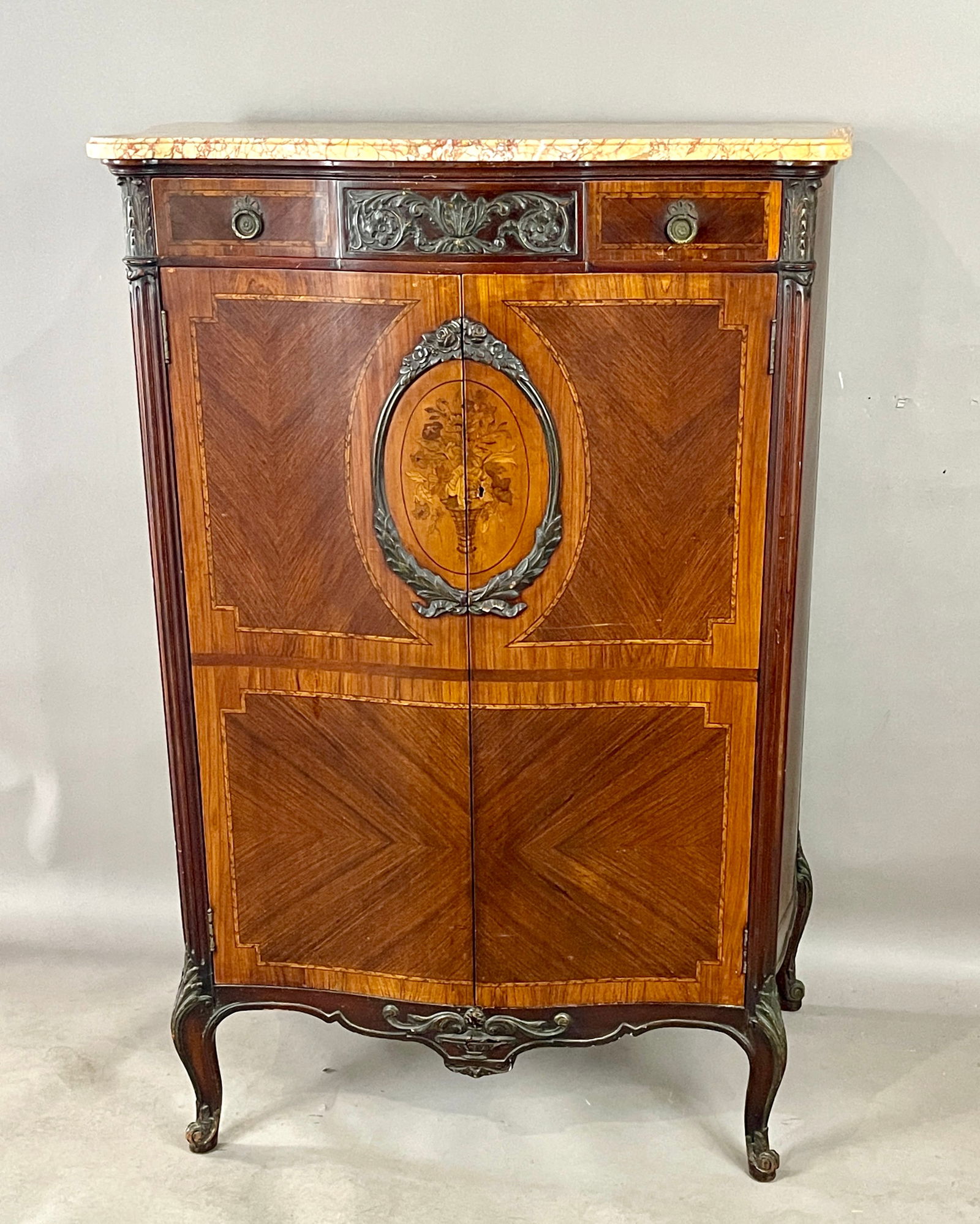 French Louis XV Style Marble Top Tall Chest (1 of 3)