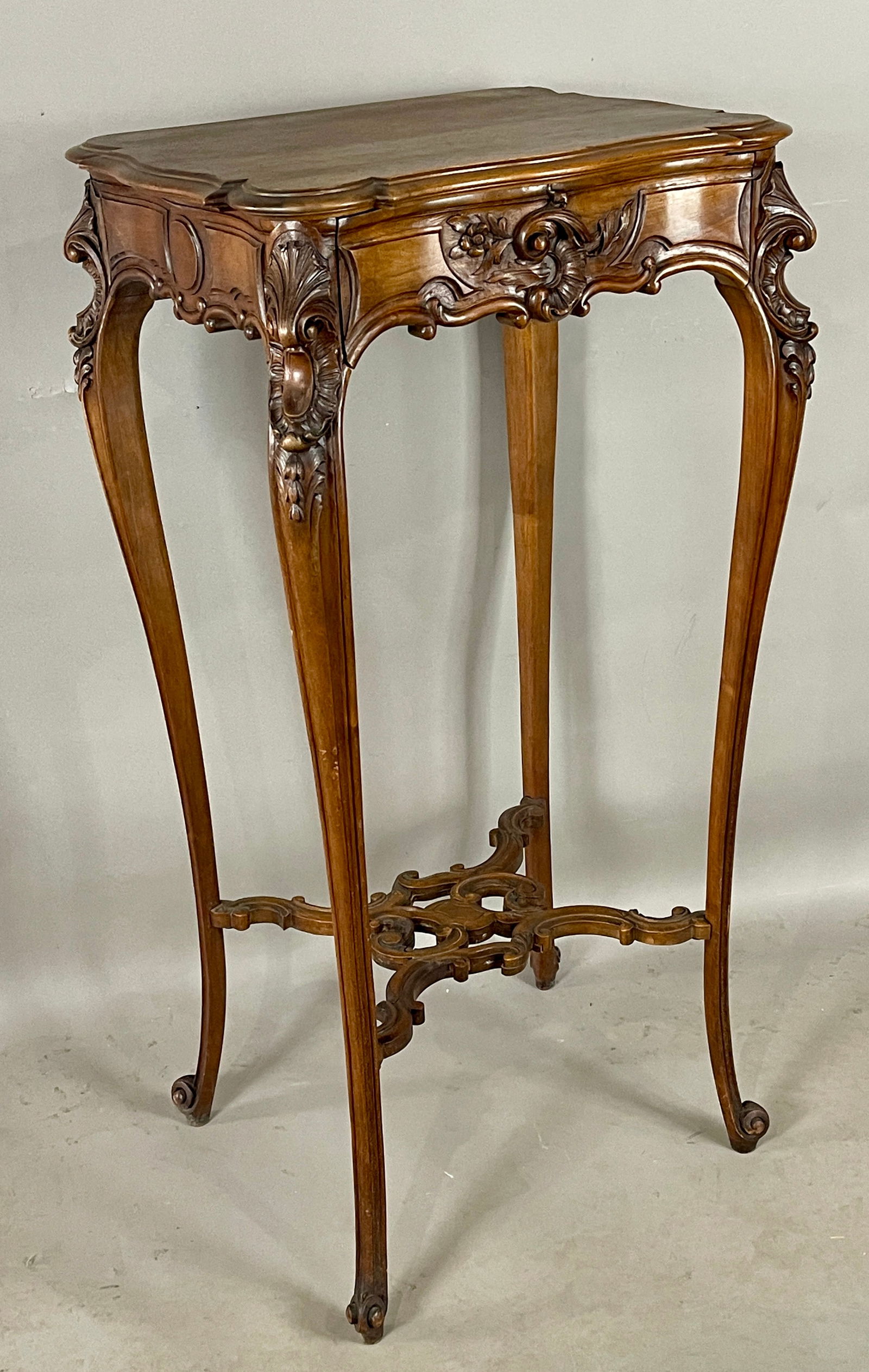French Louis XV Walnut 19th Cent. Tall Table (1 of 6)