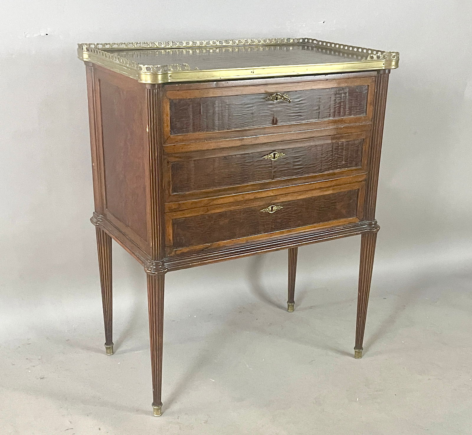 French LXVI Style Walnut Drop Front Bar (1 of 5)