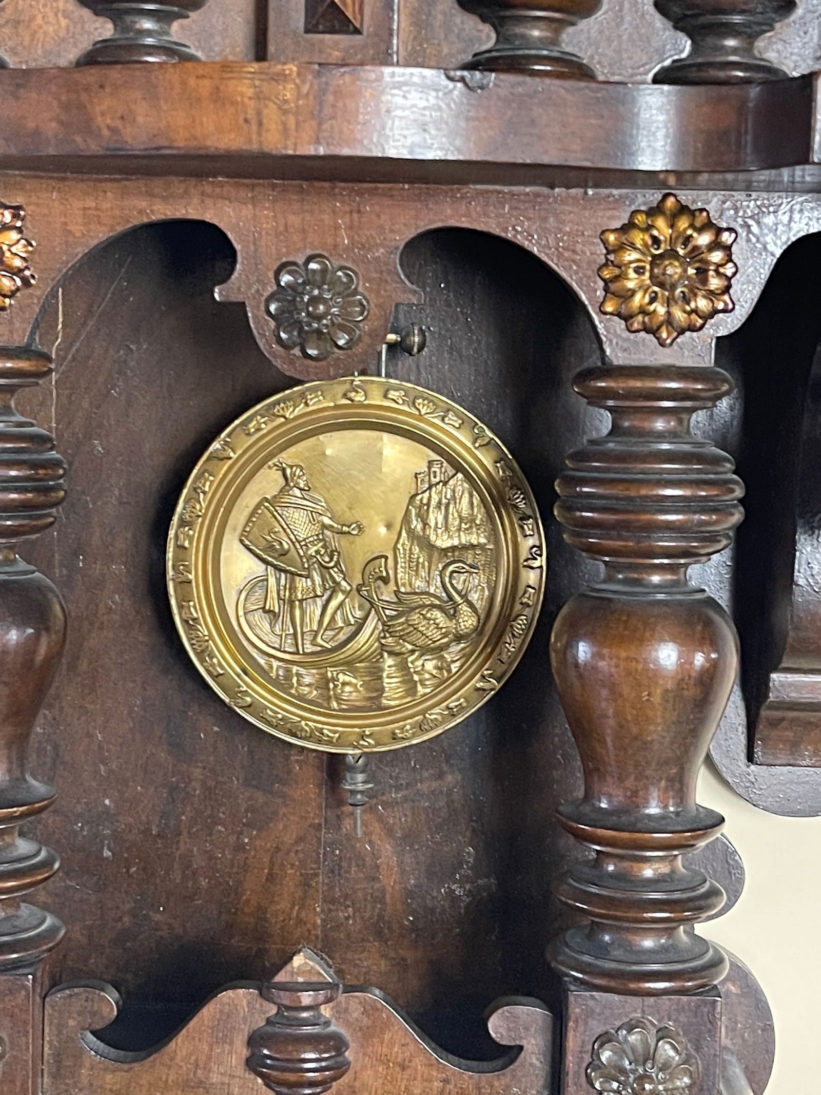 German Free Swinger Walnut Wall Clock - 2