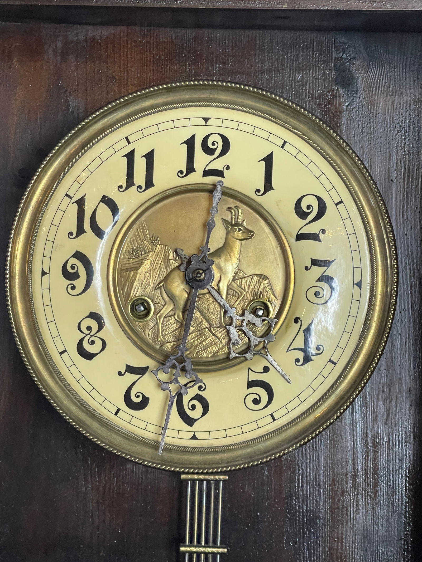 German Free Swinger Walnut Wall Clock - 3