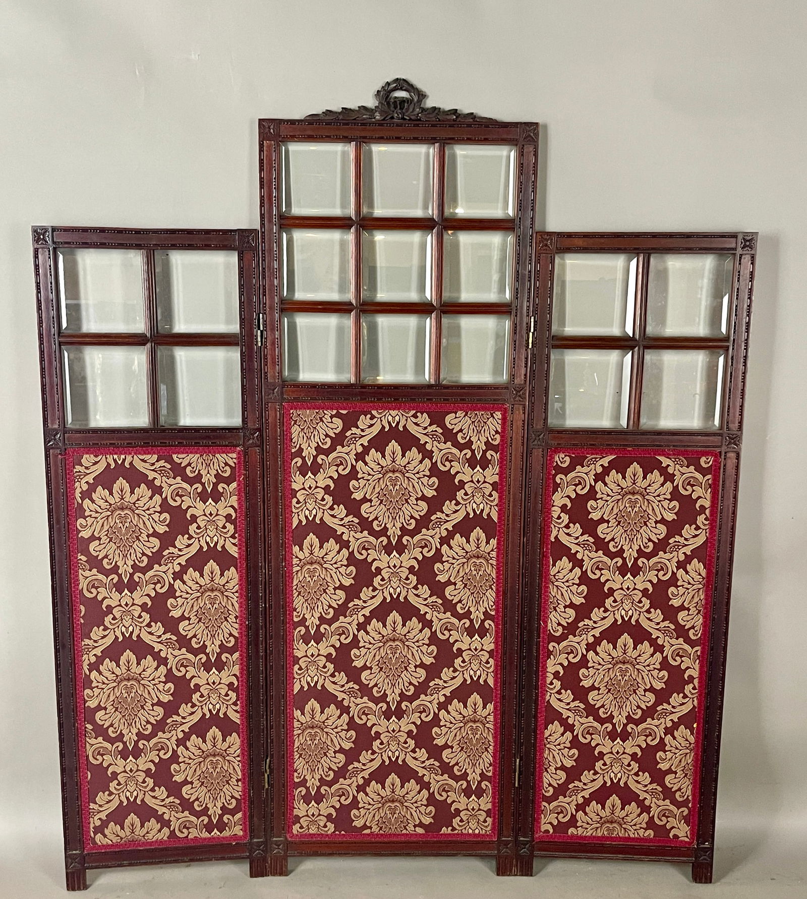 French Louis XV Mahogany 3 Panel Folding Screen (1 of 4)