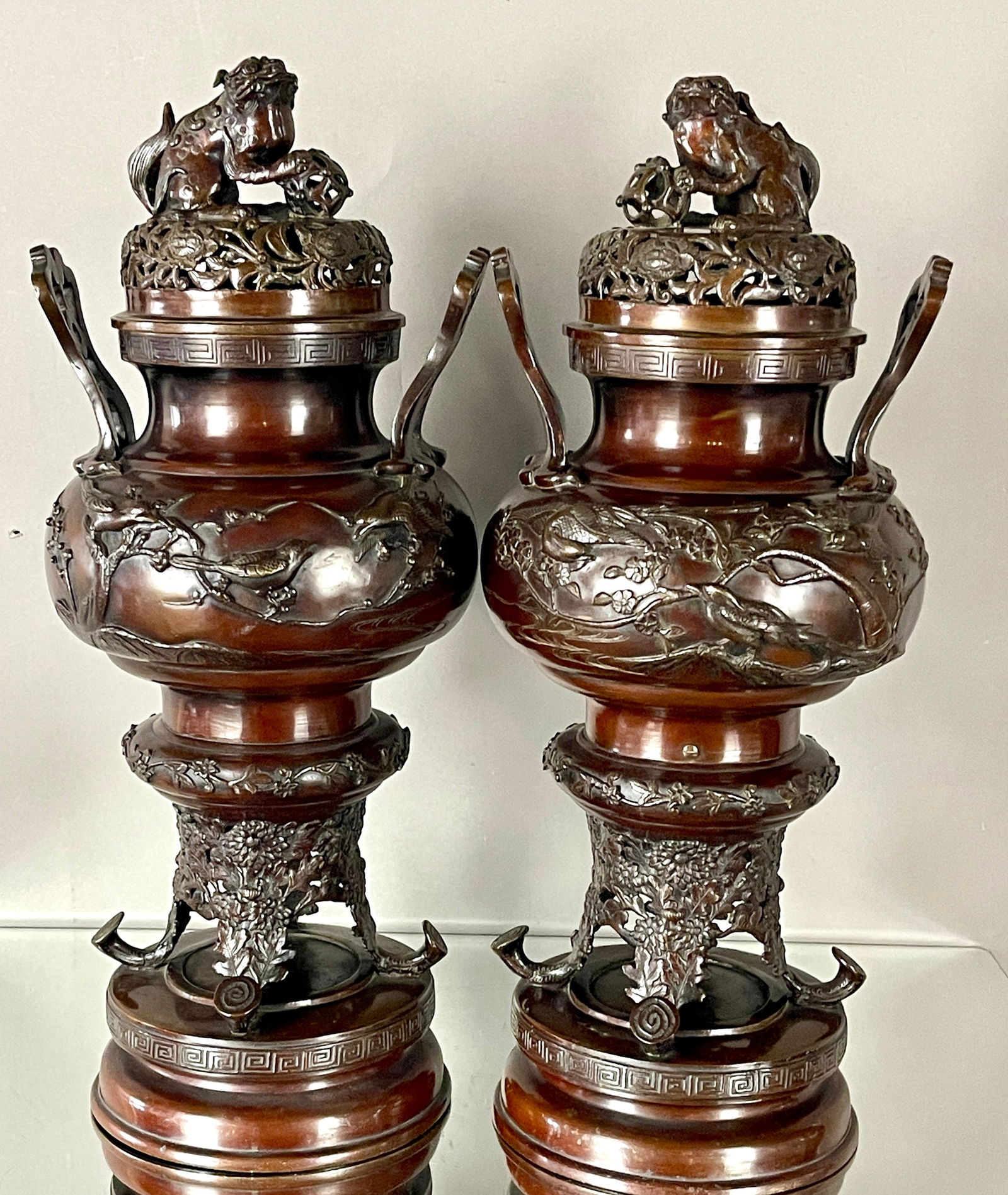 Pair of 19th Century Japanese Bronze Censers (1 of 6)