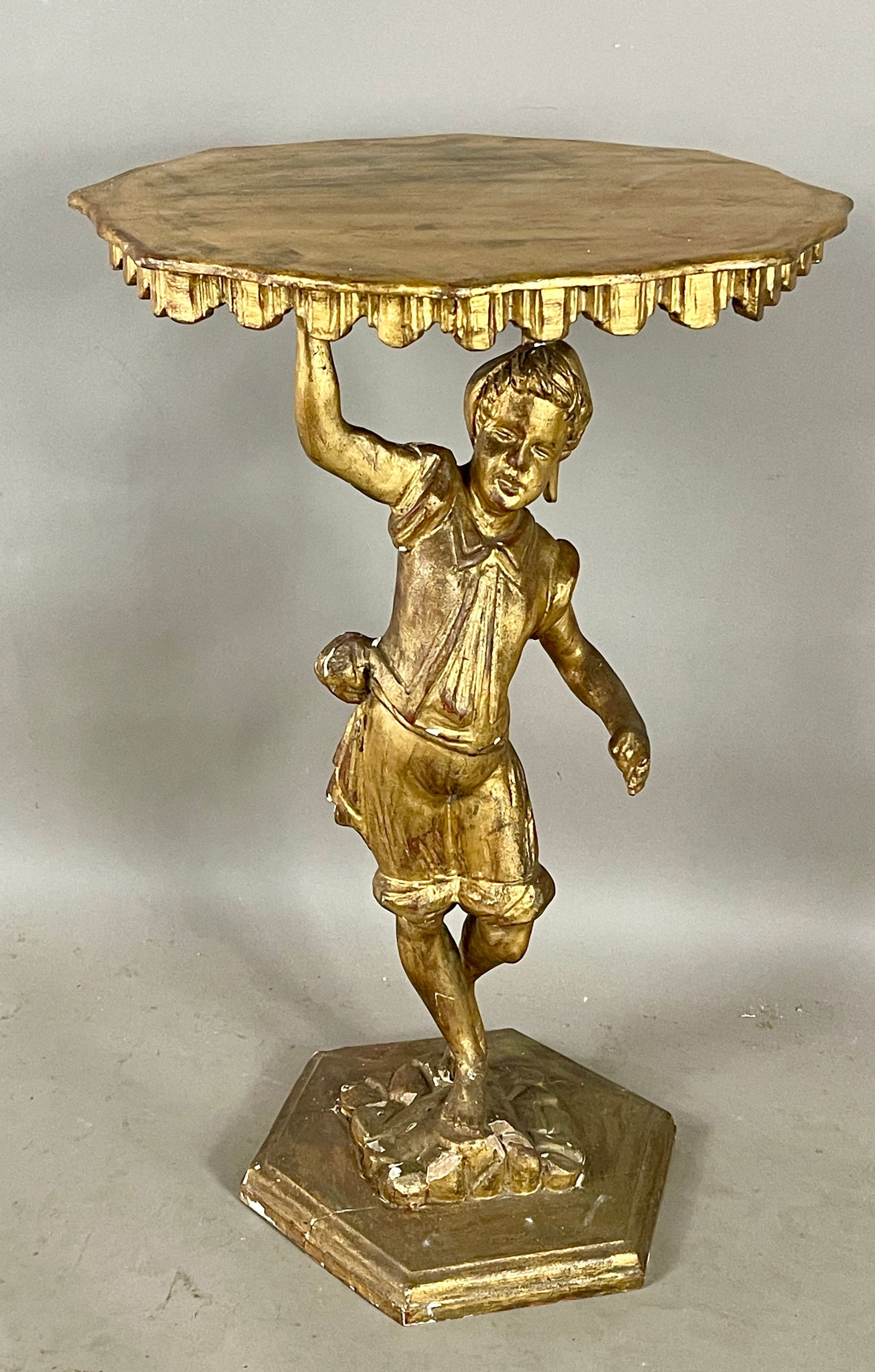 Gilded Italian Figural Lamp Table (1 of 4)