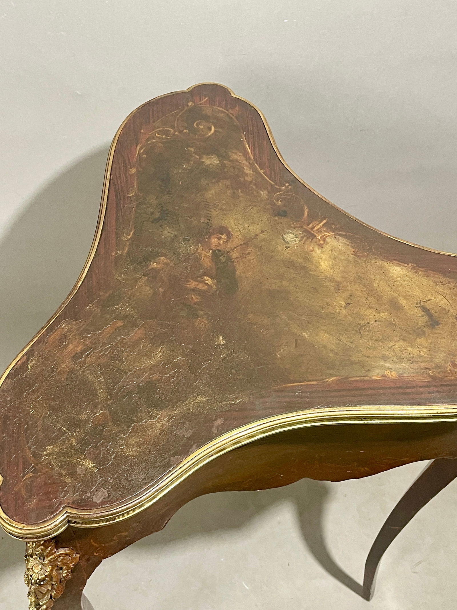 French Louis XV Style Triangular Parlor Table - 2