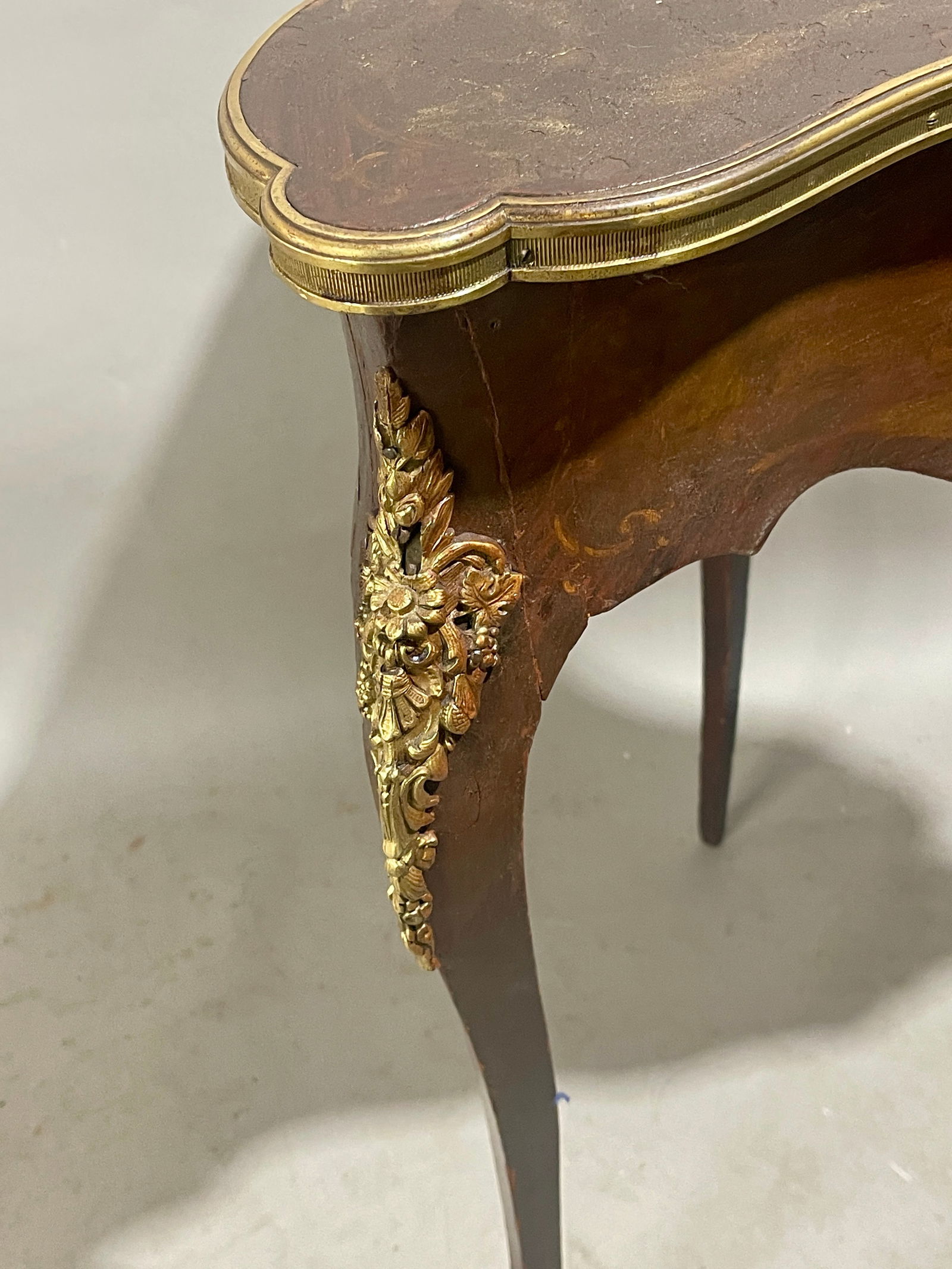 French Louis XV Style Triangular Parlor Table - 3