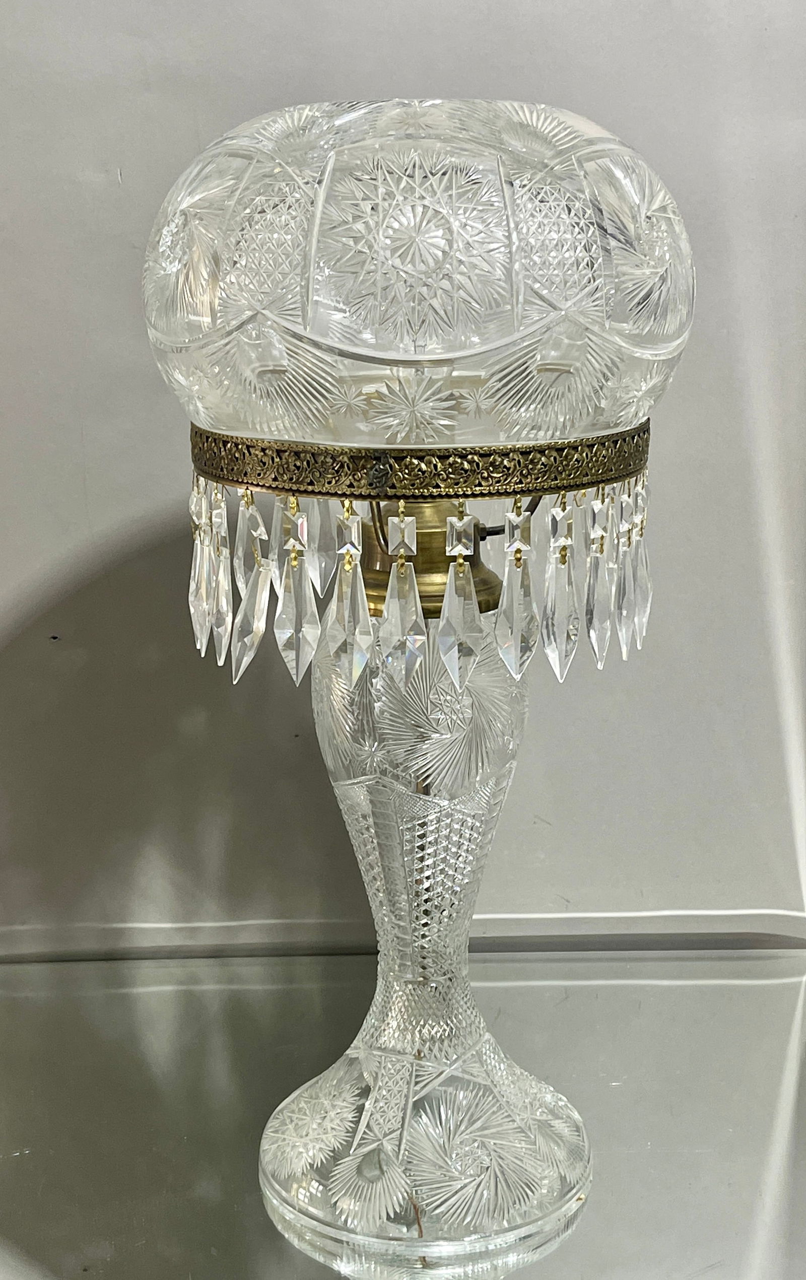 Brilliant Cut Glass 27" Tall Lamp (1 of 3)