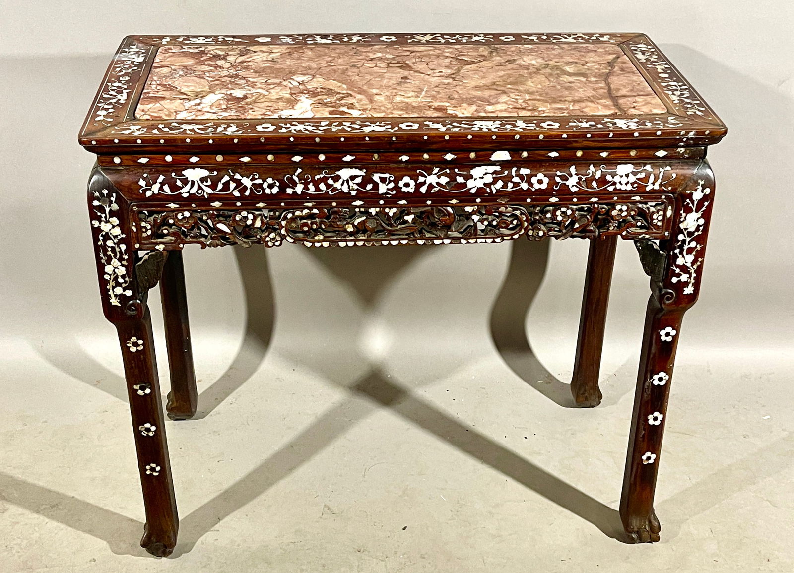 19th C Chinese Mother-of-Pearl Inlaid Table (1 of 4)