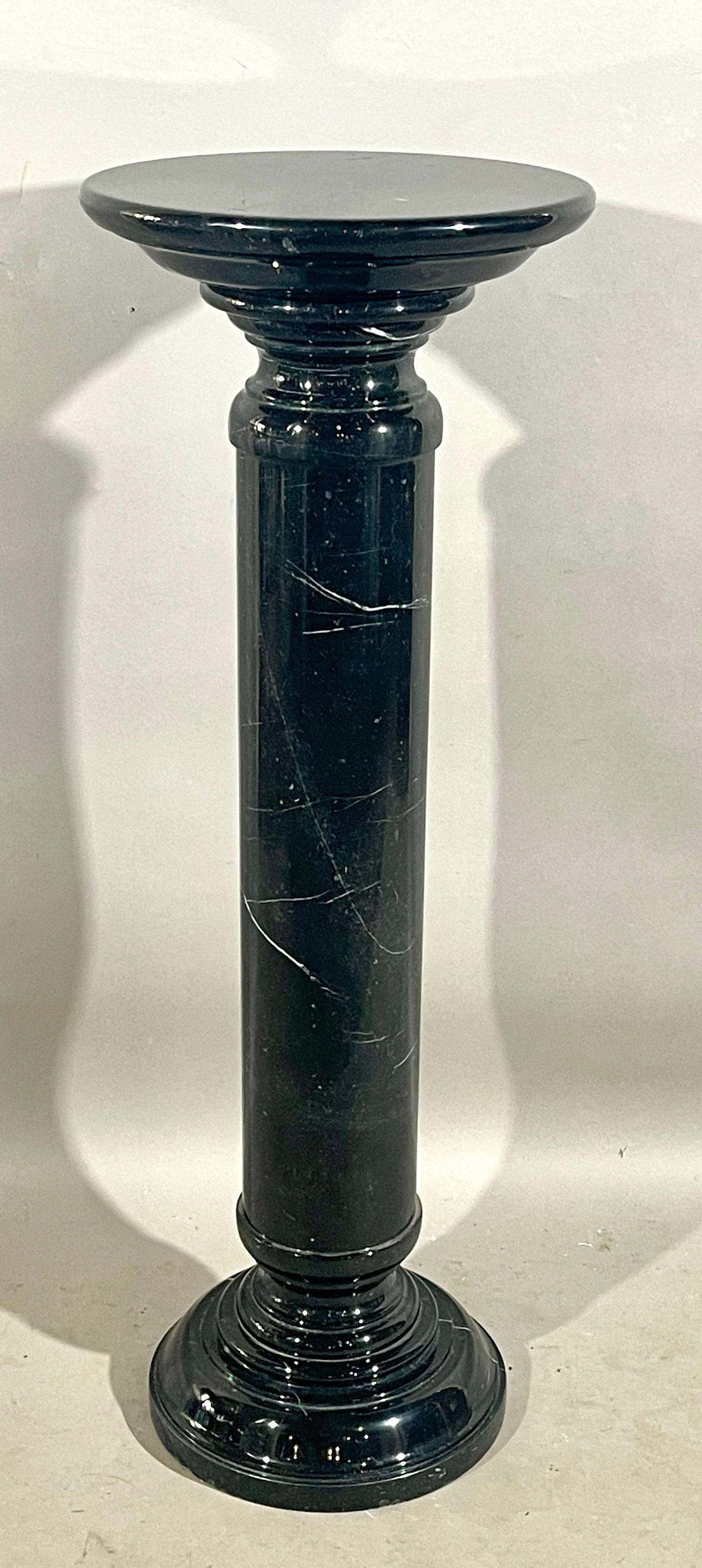 Vintage Black Marble Column Pedestal (1 of 3)
