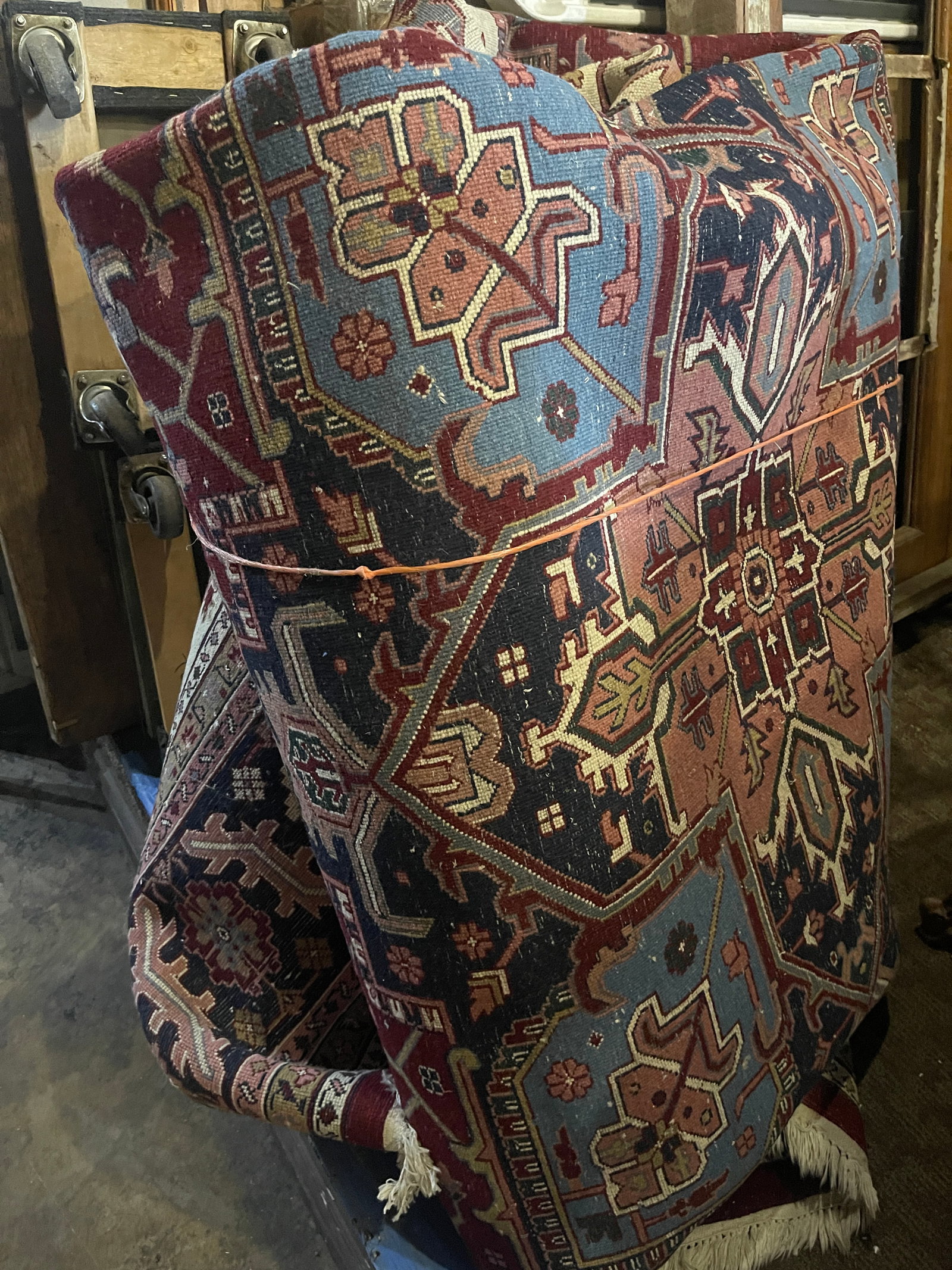 Large Vintage Persian Carpet: 12ft.-8ft.6in. ORIGIN: Iran CIRCa: 1970.