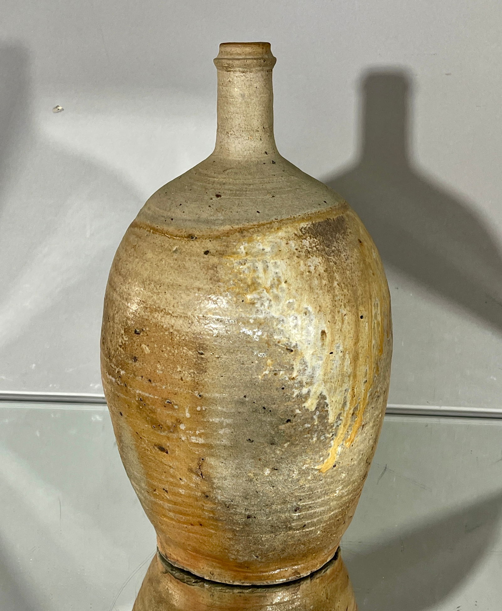19th C French Folk Art Stoneware Bottle (1 of 2)