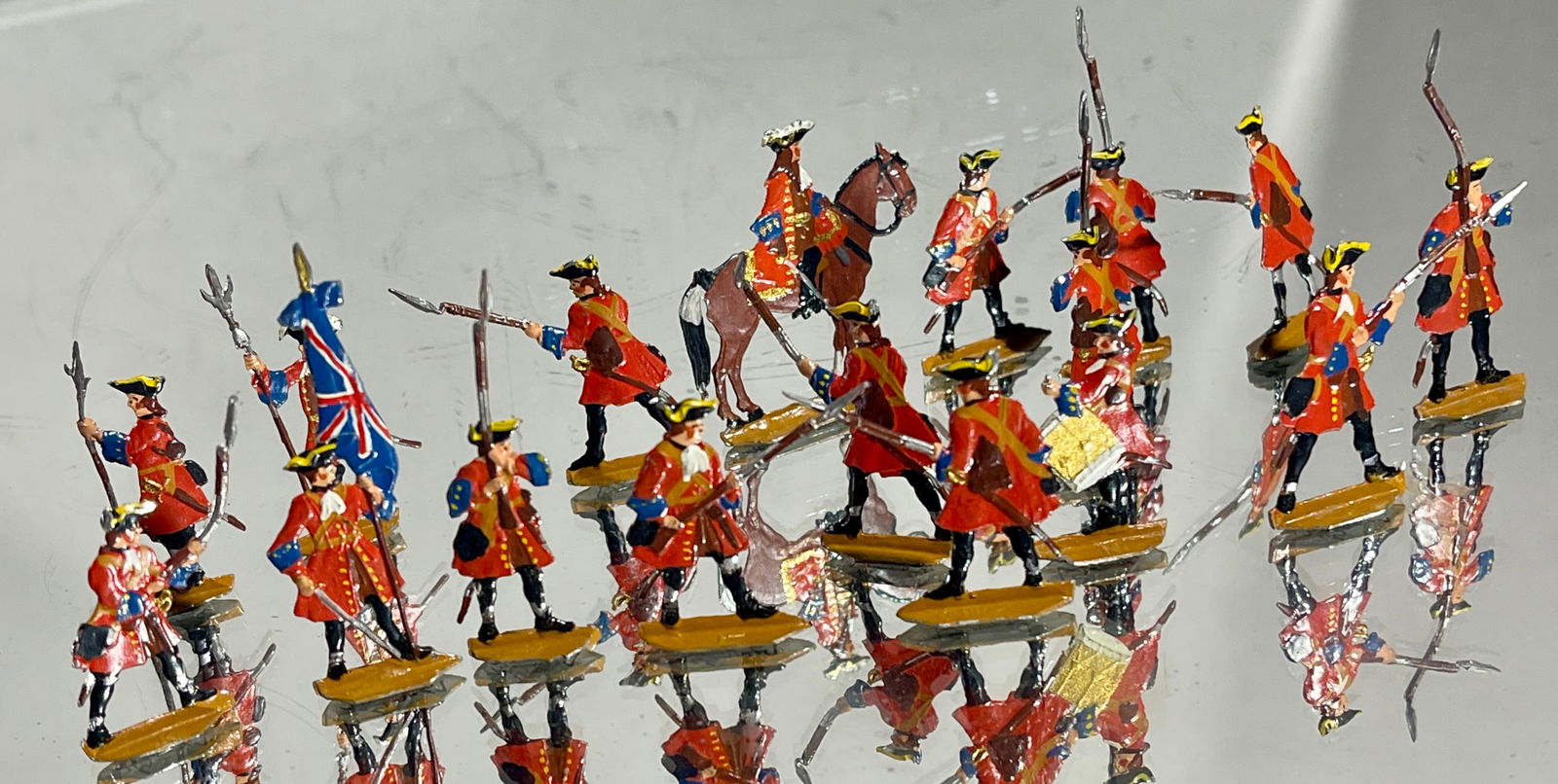 Kieler Zinnfiguren 17 German Flat Metal Soldiers: Western zone of Germany in original box. ORIGIN: West Germany CIRCA: 1947.