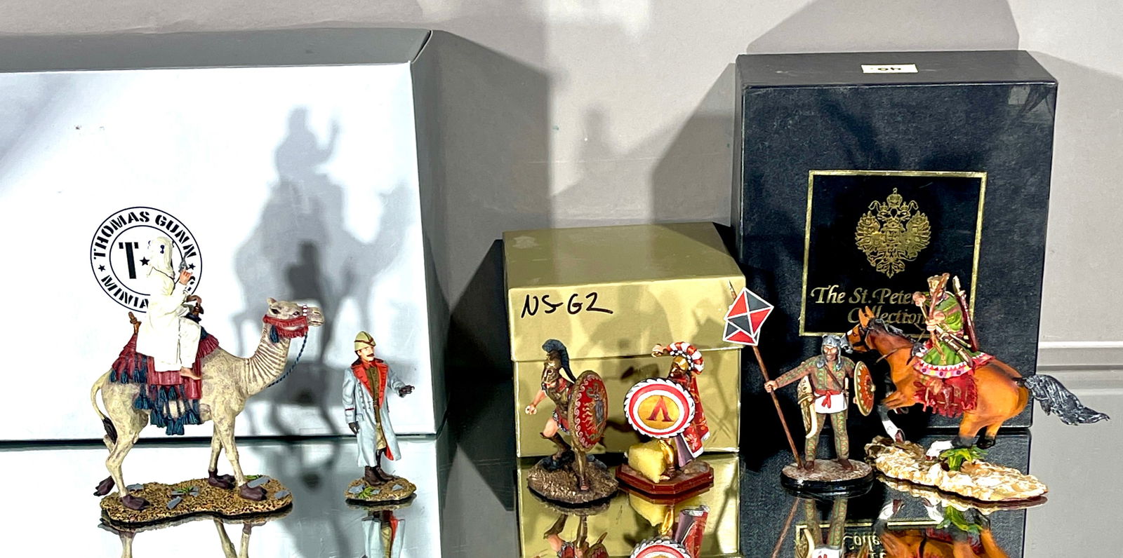 6 Miniature Metal Toy Figures: In original boxes. CIRCA: 2000.