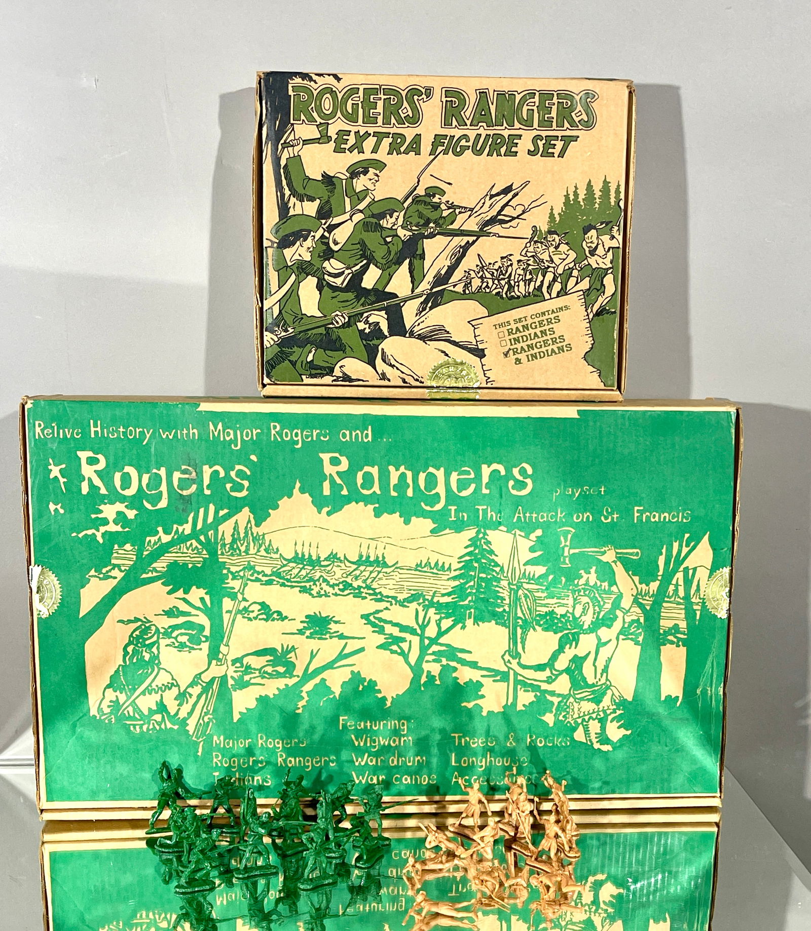 Rogers' Rangers Play Set: By Ron Barzo with extra figure set. 2 boxes. CIRCA: 1990.