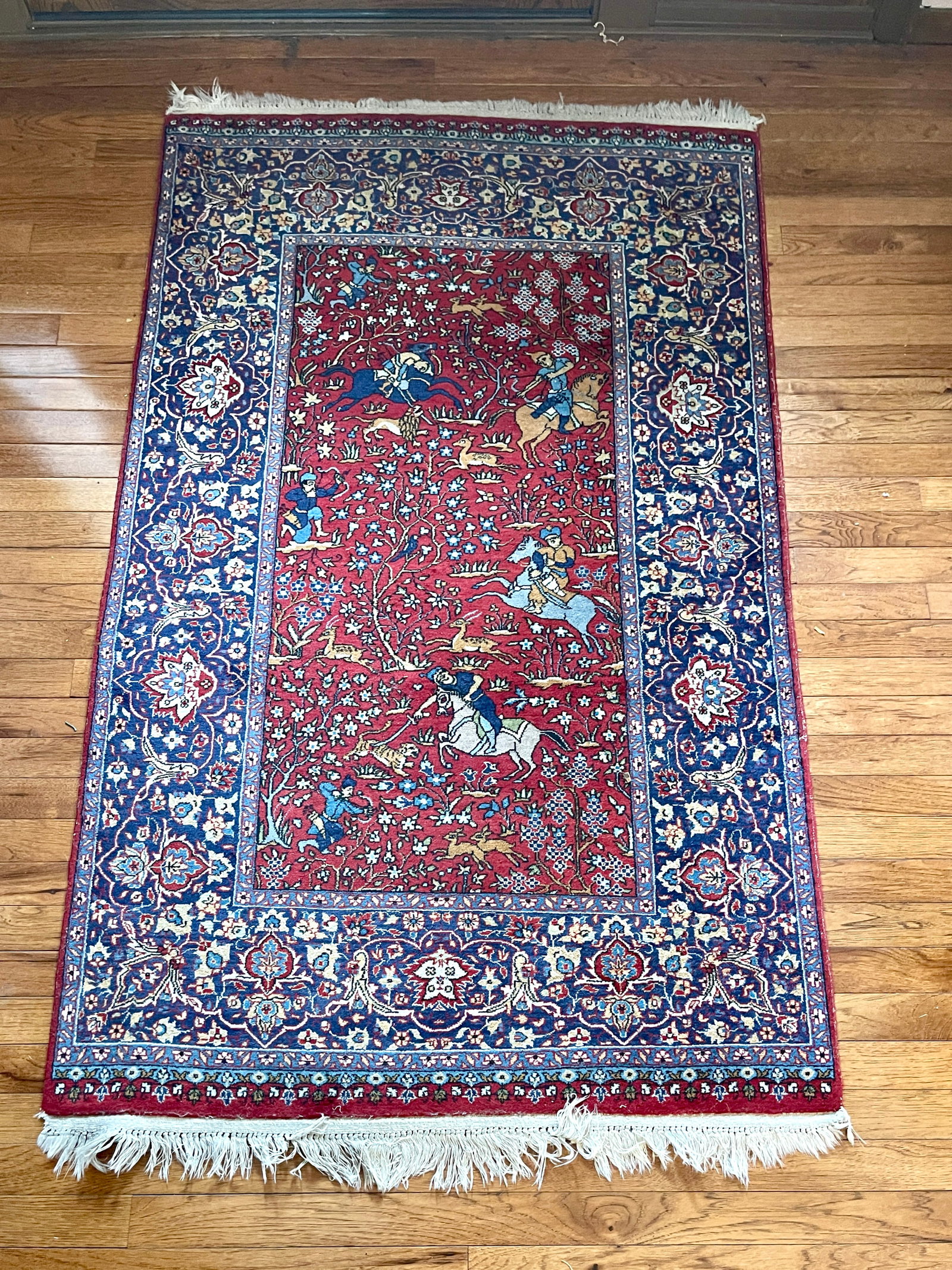 Vintage Persian Carpet: DIMENSIONS: 62" x 37" CIRCA: 1960.