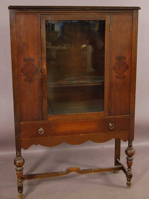 American 1920's Walnut China Cabinet - American 1920's Walnut China Cabinet