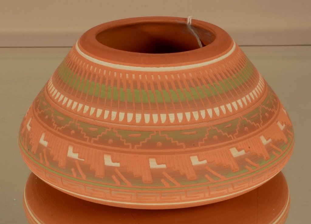 Navajo pot by David Johnson: 4"t x 8" w.