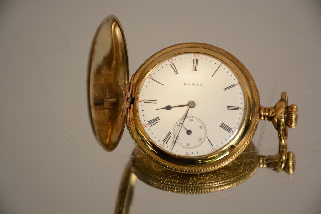 Elgin Hunter Case Pocket Watch: Elgin Hunter Case Pocket Watch, 7 Jewel Movement, 16's. ca. 1908