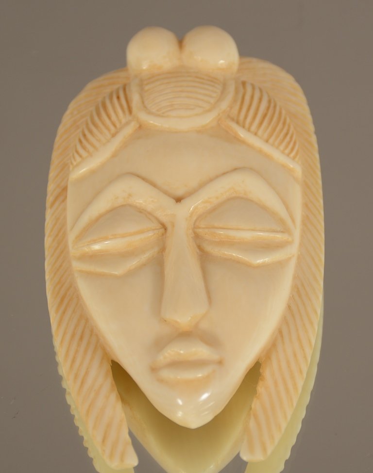 Antique Ivory African Mask: Antique ivory African mask. ca. 1910. 31/2" long