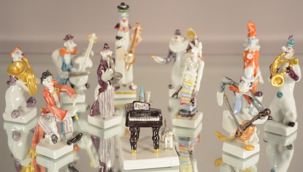 Meisser 11 Piece Band: Meisser 11 piece band. Blue cross swords mark. ca. 1900