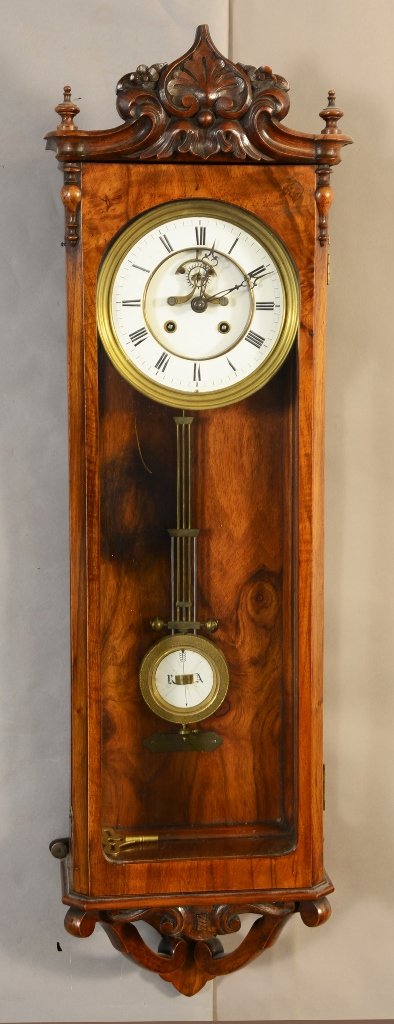 Early Vienna Regulator in Fancy Walnut Case (1 of 1)