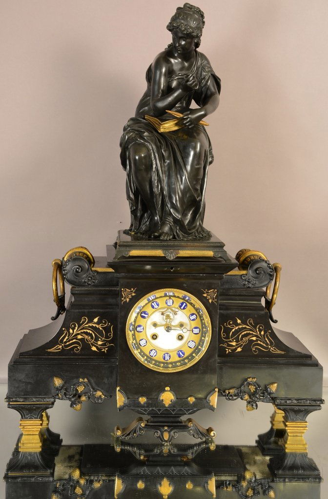 French Louis XVI Style Figural Mantel Clock (1 of 3)