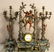 French Louis XV Style Figural Clock Set