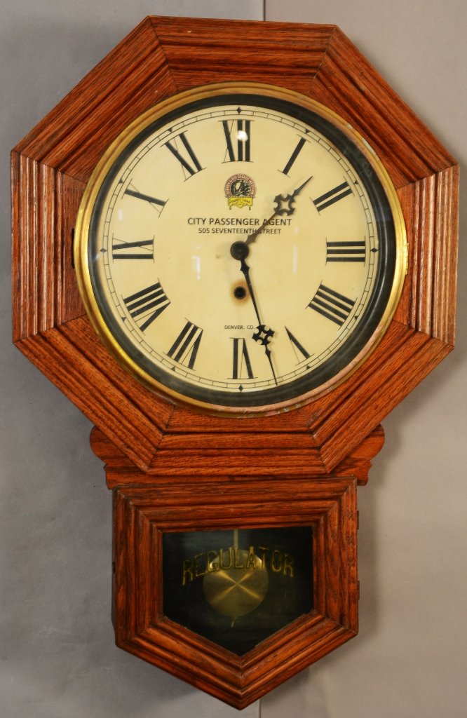 Session Oak Railroad Agent Regulator Wall Clock