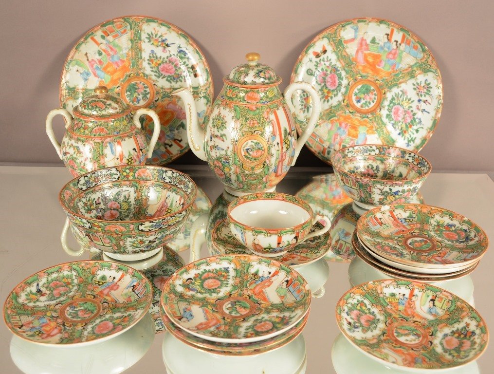 Rose Medallion 16 Piece Parcial Tea Set (1 of 1)