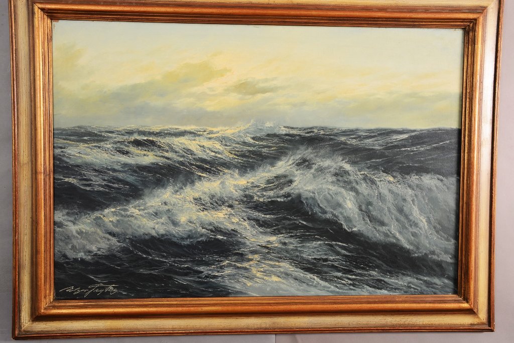 Edgar Freyberg Seascape oil on canvas.: Edgar Freyberg Seascape oil on canvas. Framed. Ca. 1960. 36” x 24”.
