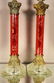 Pair of Victorian style etched lamps