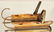 Pair of early wood & iron ice skates