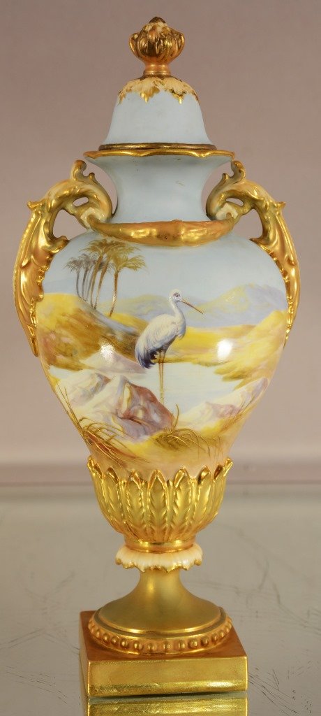 Royal Worcester Scenic vase with lid (1 of 5)