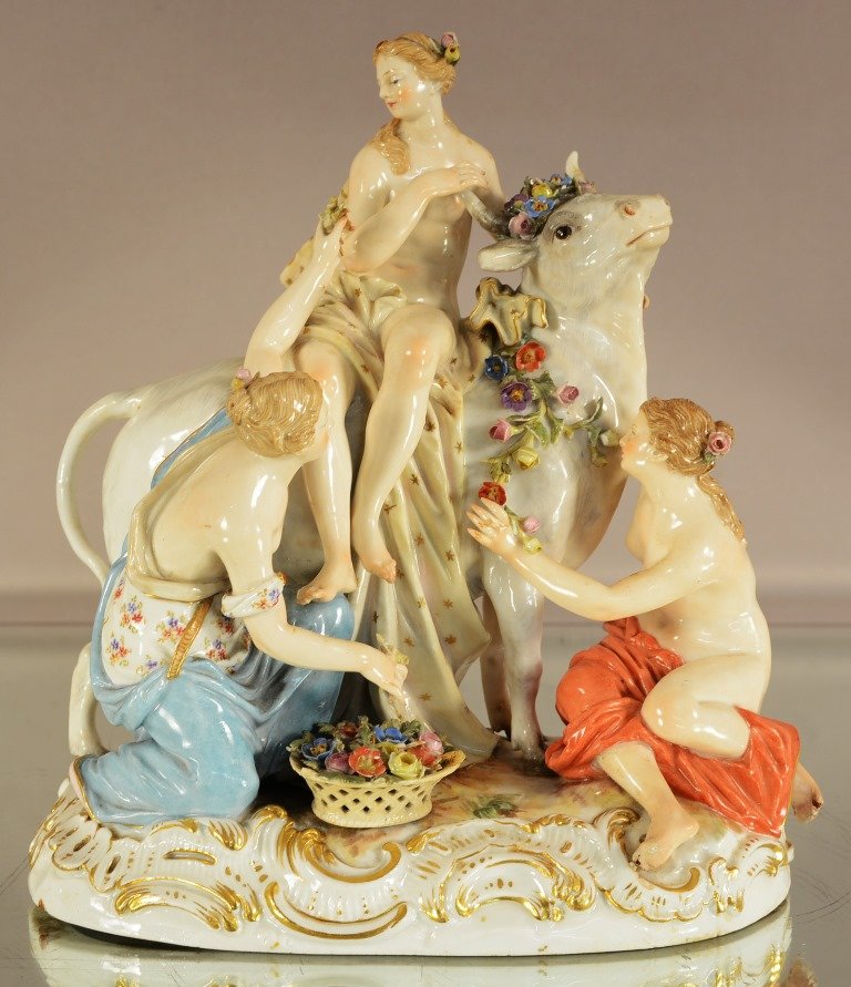 German Meissen porcelain figure of three women (1 of 3)