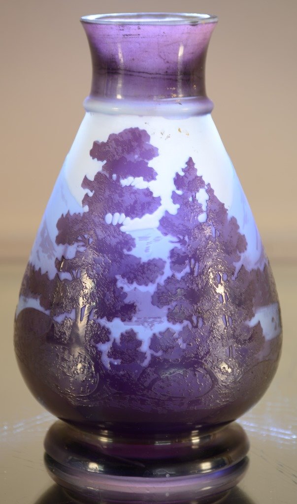 Galle French scenic art glass cameo vase (1 of 2)