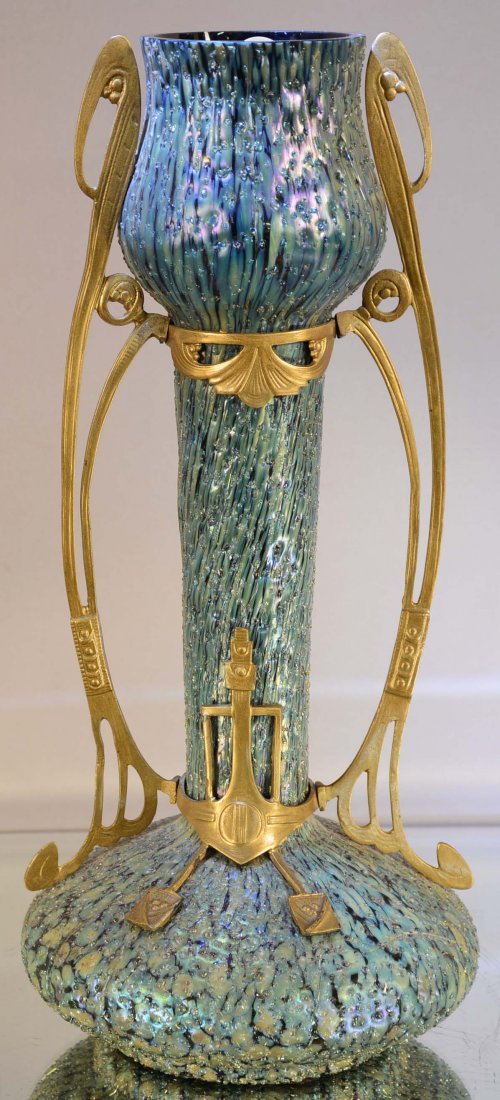 Loetz style art nouveau art glass vase (1 of 1)