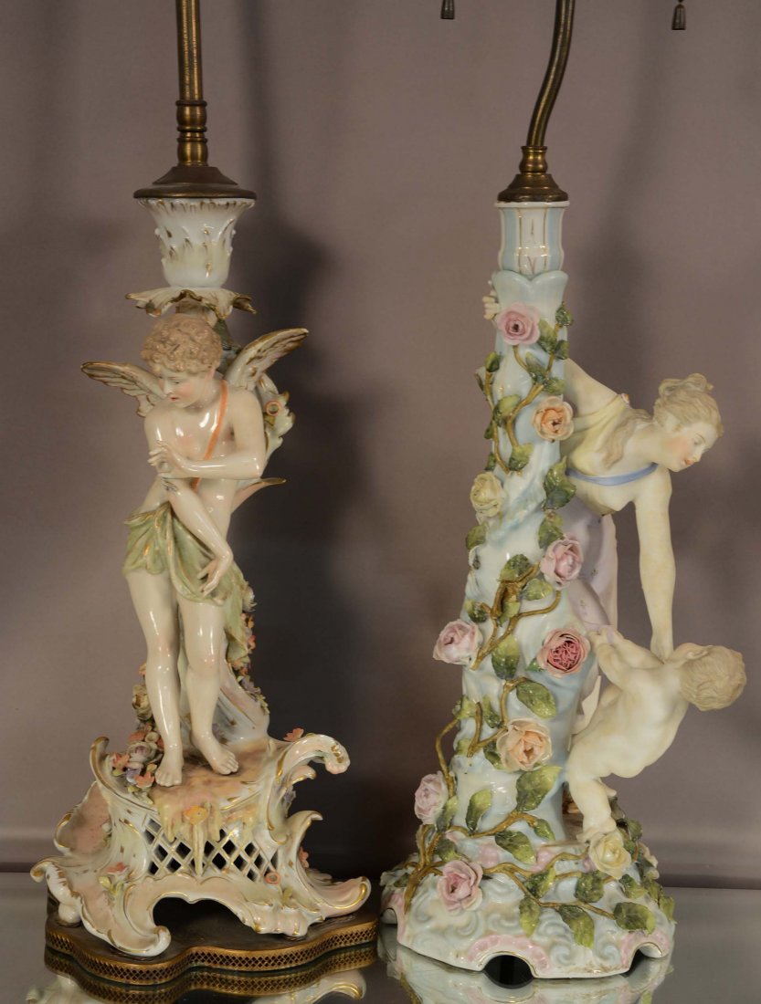 Two Dresden style porcelain lamp basses (1 of 1)